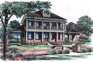 Colonial Exterior - Front Elevation Plan #135-142