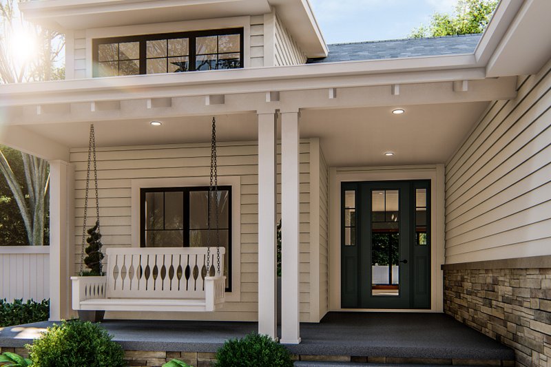 Home Plan - Exterior - Covered Porch for Farmhouse House Plan #455-223 - 3 bed, 2 bath