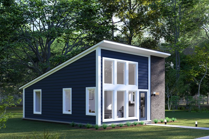 House Blueprint - Exterior - Other Elevation 3 for Modern House Plan #513-2284 - 2 bed, 1 bath