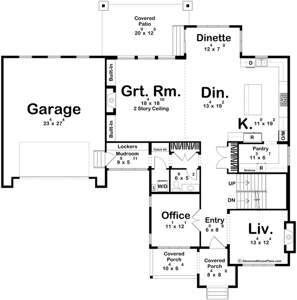 Home Plan - Floor Plan - Main Floor for Cottage House Plan #455-767 - 5 bed, 3.5 bath