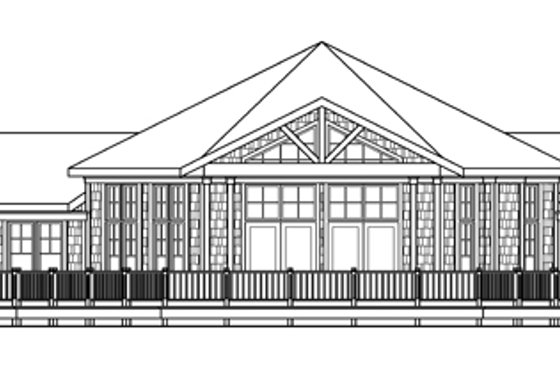 Exterior - Rear Elevation for Ranch House Plan #124-578 - 3 bed, 2.5 bath