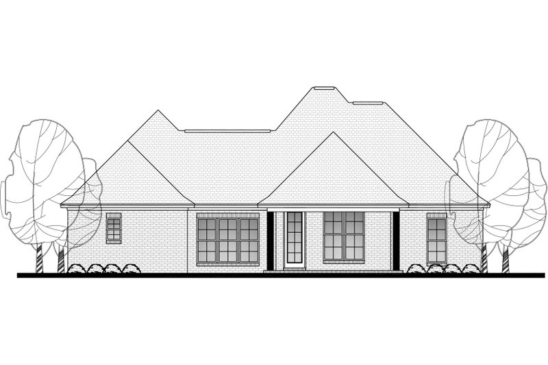Architectural House Design - Exterior - Rear Elevation for European House Plan #430-116 - 3 bed, 2 bath