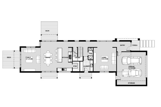 Floor Plan - Main Floor for Modern House Plan #496-27 - 4 bed, 2.5 bath