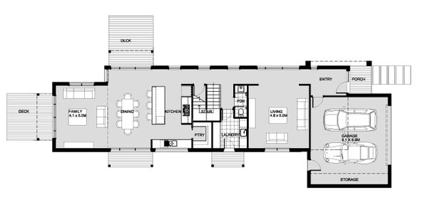 Modern Floor Plan - Main Floor Plan #496-27