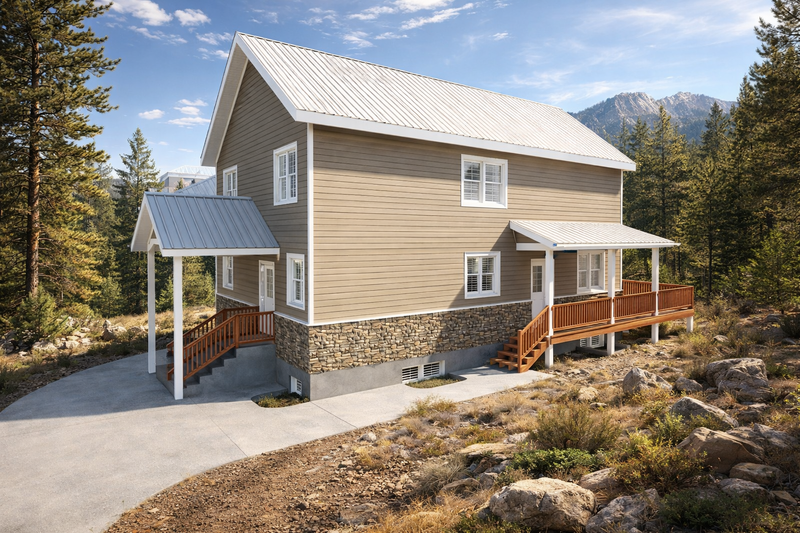 House Design - Exterior - Other Elevation 1 for Cabin House Plan #1060-451 - 4 bed, 3 bath
