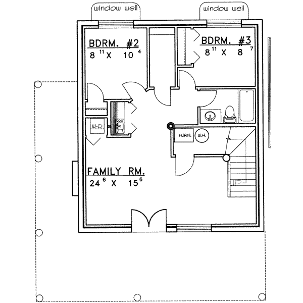 Log Floor Plan - Lower Floor Plan #117-318