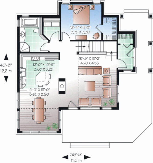 House Plan Design - Cottage Floor Plan - Main Floor Plan #23-2266