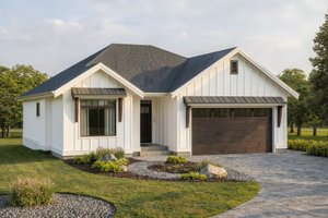 Exterior - Front Elevation for Farmhouse House Plan #1100-85 - 3 bed, 2 bath