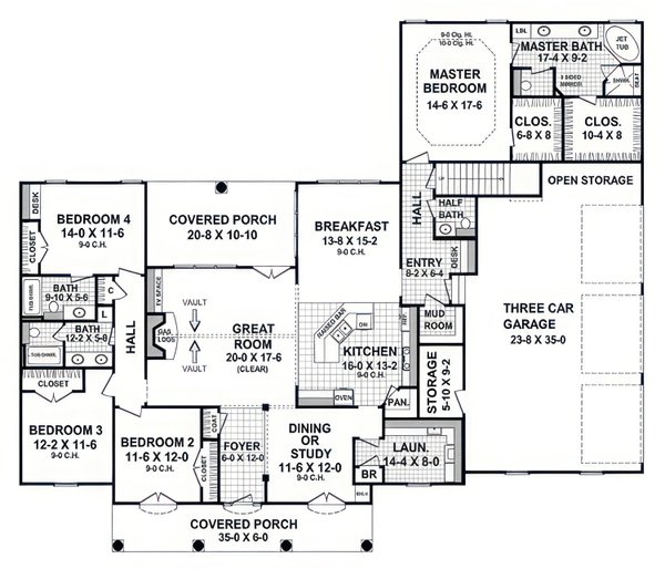 House Blueprint - European Floor Plan - Main Floor Plan #21-639