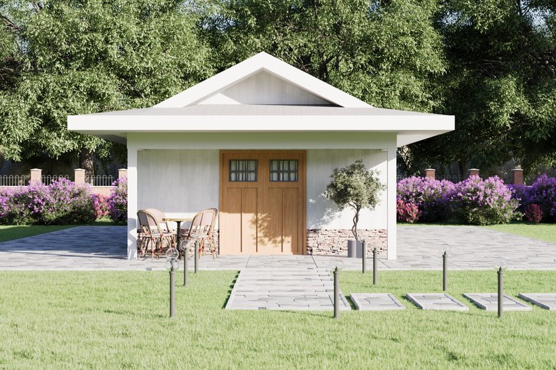 Architectural House Design - Exterior - Front Elevation 4 for Ranch House Plan #1106-73 - 1 bed, 1 bath