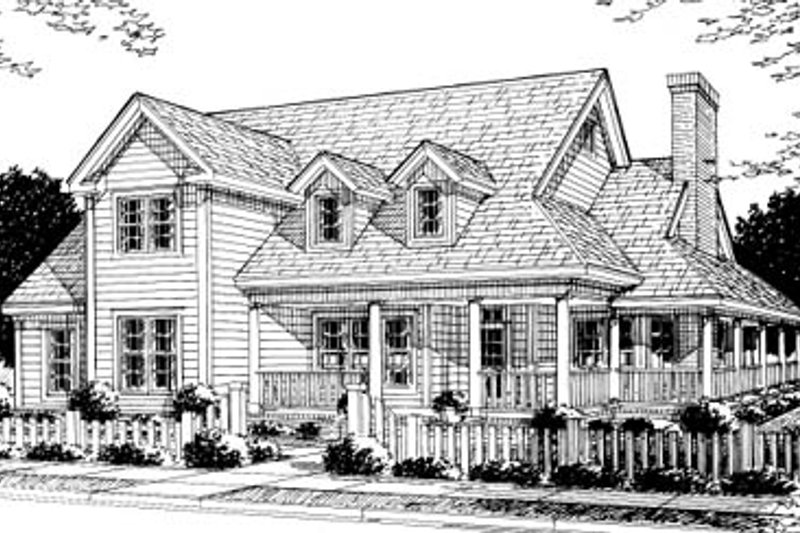 Architectural House Design - Country Exterior - Front Elevation Plan #20-183