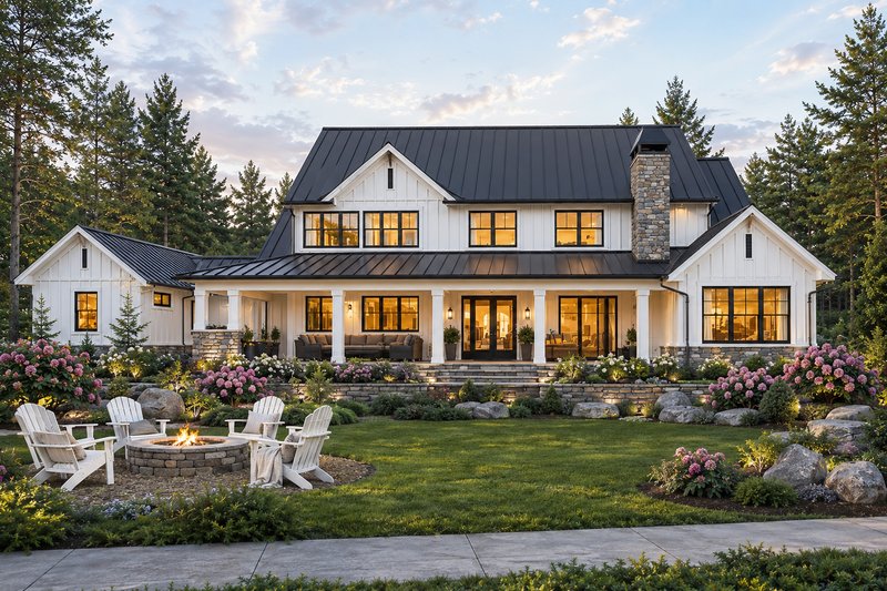 Architectural House Design - Exterior - Rear Elevation for Farmhouse House Plan #928-457 - 4 bed, 6.5 bath