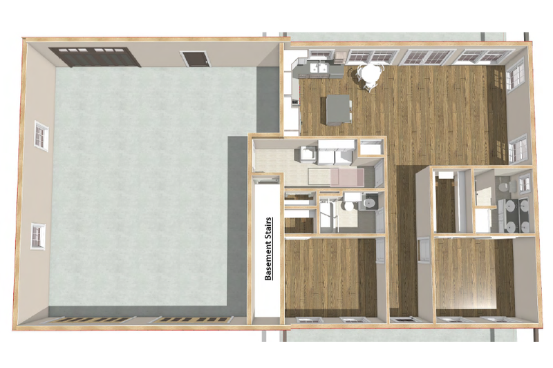 Dream House Plan - Floor Plan - Other Floor 1 for Farmhouse House Plan #44-262 - 2 bed, 2 bath