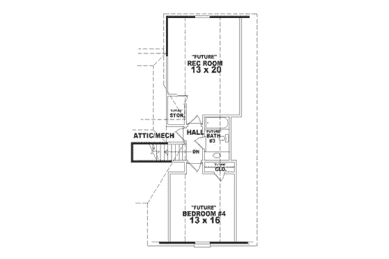 Floor Plan - Upper Floor for Traditional House Plan #81-252 - 3 bed, 2 bath