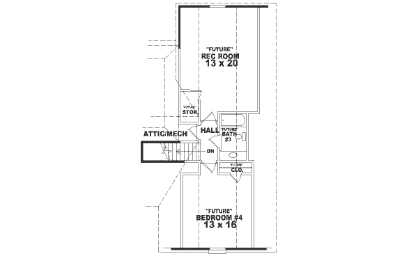 Traditional Floor Plan - Upper Floor Plan #81-252