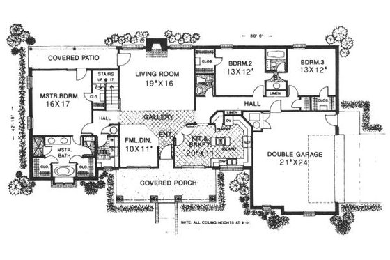 Floor Plan - Main Floor for Country House Plan #310-608 - 3 bed, 2.5 bath