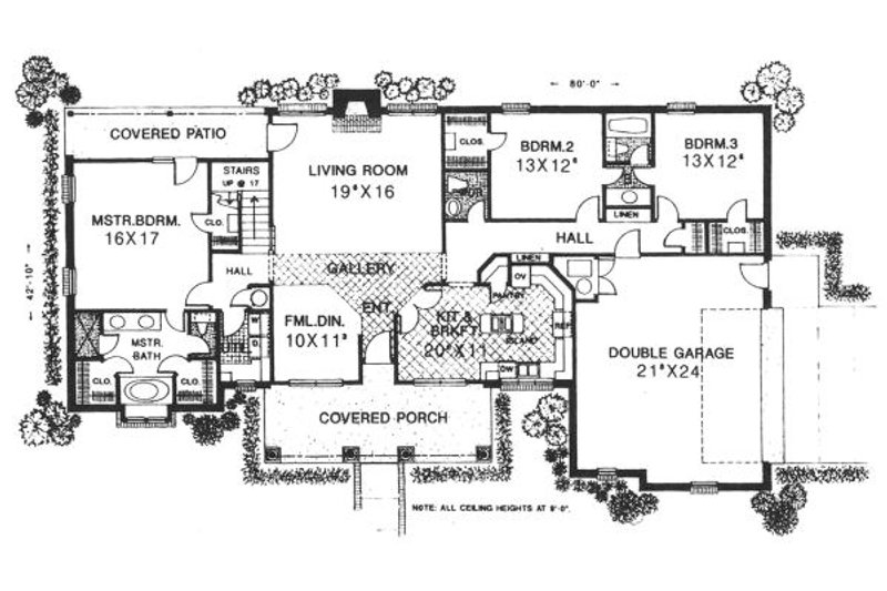 Dream House Plan - Floor Plan - Main Floor for Country House Plan #310-608 - 3 bed, 2.5 bath