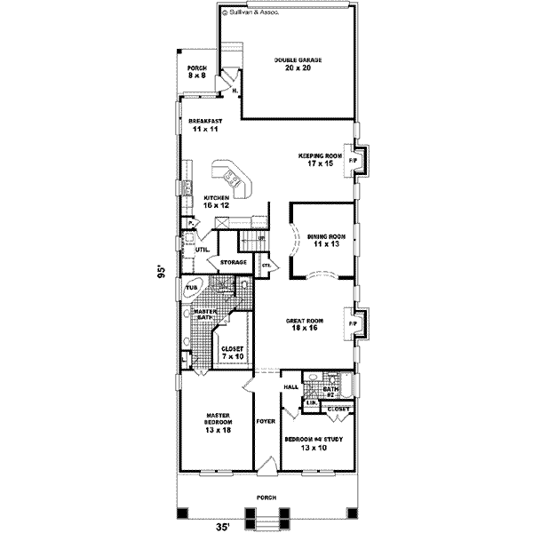 Colonial Floor Plan - Main Floor Plan #81-434