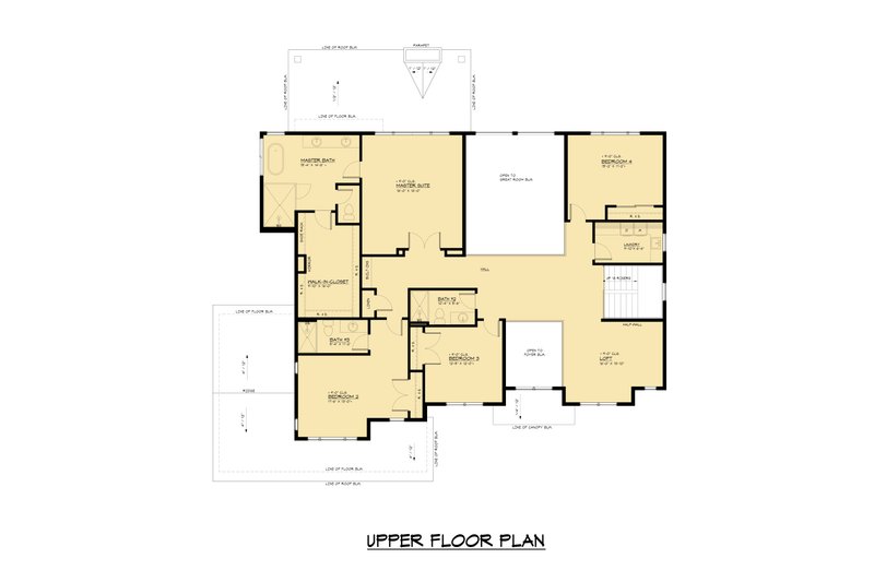 Dream House Plan - Floor Plan - Upper Floor for Farmhouse House Plan #1066-239 - 5 bed, 4.5 bath