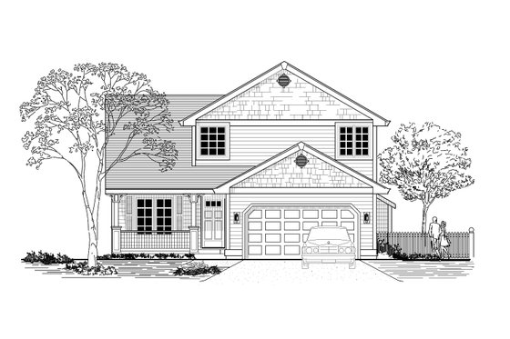 Exterior - Front Elevation for Craftsman House Plan #53-550 - 3 bed, 2.5 bath