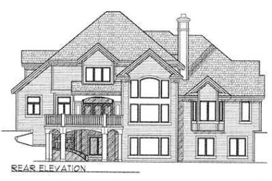 Exterior - Rear Elevation for European House Plan #70-545 - 4 bed, 3.5 bath