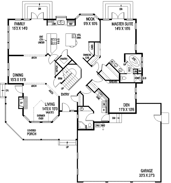 House Plan Design - Country Floor Plan - Main Floor Plan #60-569