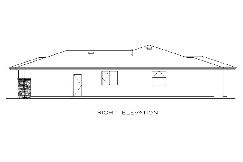 House Design - Exterior - Other Elevation 1 for Modern House Plan #1100-23 - 3 bed, 2 bath