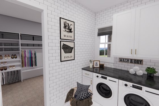 Interior - Laundry for Farmhouse House Plan #51-1241 - 3 bed, 3.5 bath
