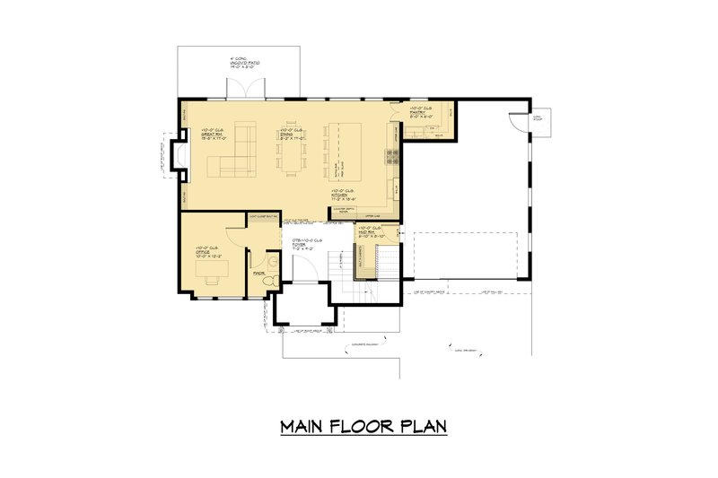 Architectural House Design - Floor Plan - Main Floor for European House Plan #1066-252 - 3 bed, 2.5 bath