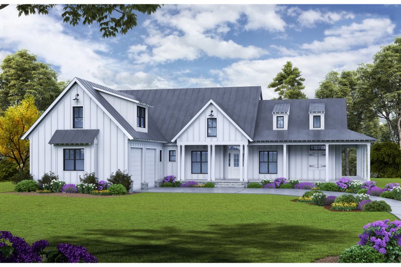 Architectural House Design - Farmhouse Exterior - Front Elevation Plan #54-479