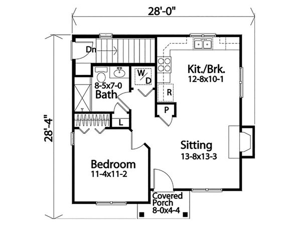 House Design - Cottage Floor Plan - Main Floor Plan #22-595