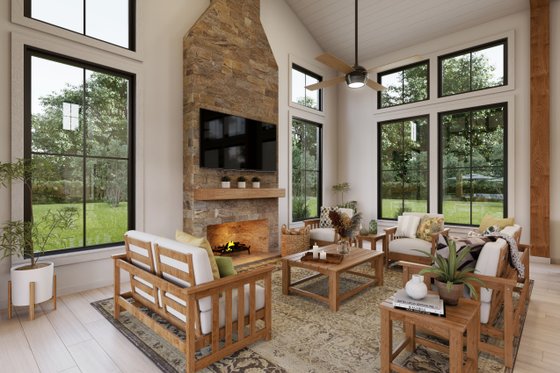 Interior - Family Room 1 for Farmhouse House Plan #430-396, 1 bath