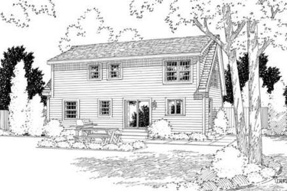 Exterior - Rear Elevation for Colonial House Plan #312-588 - 4 bed, 3 bath