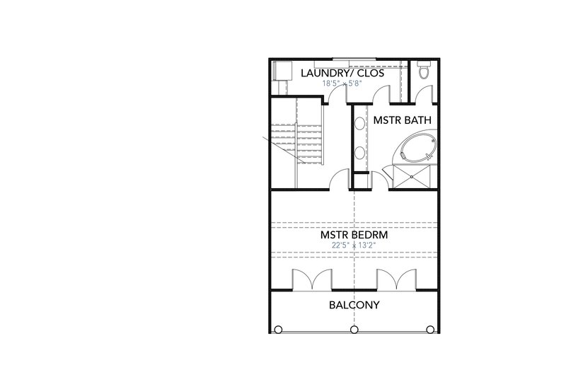Home Plan - Floor Plan - Upper Floor for Cabin House Plan #80-204 - 3 bed, 2 bath