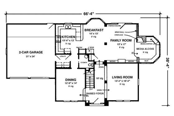 Floor Plan - Main Floor for Victorian House Plan #410-361 - 4 bed, 2.5 bath