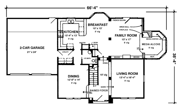 Architectural House Design - Victorian Floor Plan - Main Floor Plan #410-361