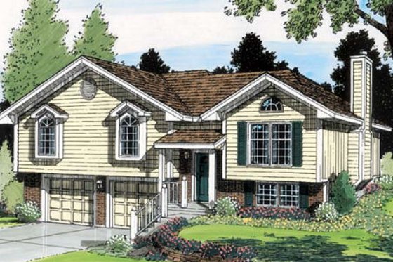 Exterior - Front Elevation for Traditional House Plan #312-318 - 3 bed, 2 bath