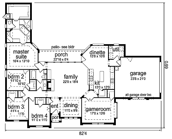 Dream House Plan - European Floor Plan - Main Floor Plan #84-460