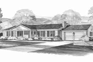 Ranch Exterior - Front Elevation Plan #72-296