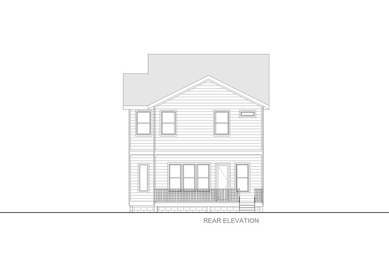 Dream House Plan - Exterior - Rear Elevation for Modern House Plan #1085-4 - 3 bed, 2.5 bath
