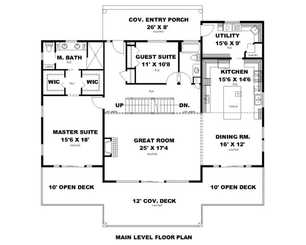 Craftsman Floor Plan - Main Floor Plan #117-900