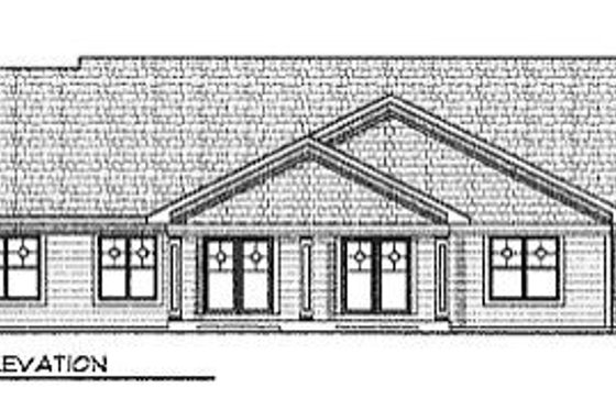 Exterior - Rear Elevation for Traditional House Plan #70-246 - 3 bed, 2 bath