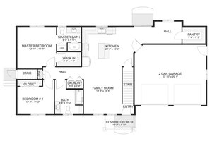 Floor Plan - Main Floor for Craftsman House Plan #1060-461 - 3 bed, 3 bath