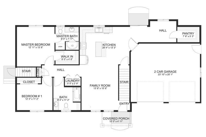 Architectural House Design - Floor Plan - Main Floor for Craftsman House Plan #1060-461 - 3 bed, 3 bath