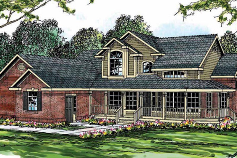Dream House Plan - Farmhouse Exterior - Front Elevation Plan #124-189