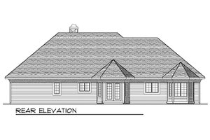 Exterior - Rear Elevation for European House Plan #70-644 - 3 bed, 2.5 bath