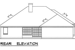 Exterior - Rear Elevation for European House Plan #40-105 - 3 bed, 2 bath