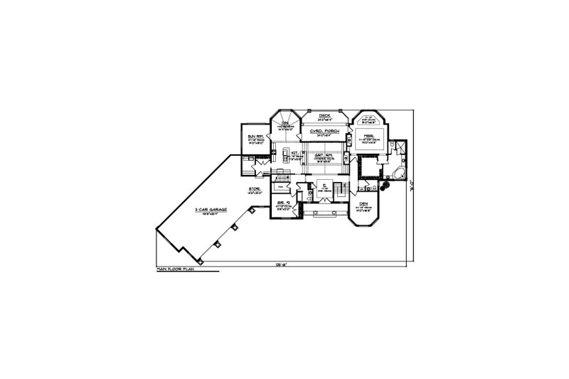 Home Plan - Floor Plan - Main Floor for Ranch House Plan #70-1555 - 3 bed, 5.5 bath