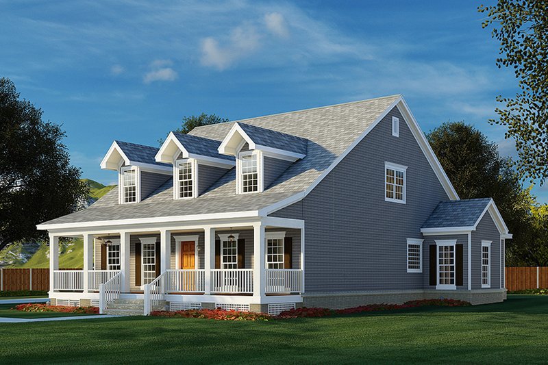 House Blueprint - Exterior - Front Elevation 3 for Southern House Plan #17-1026 - 4 bed, 3 bath