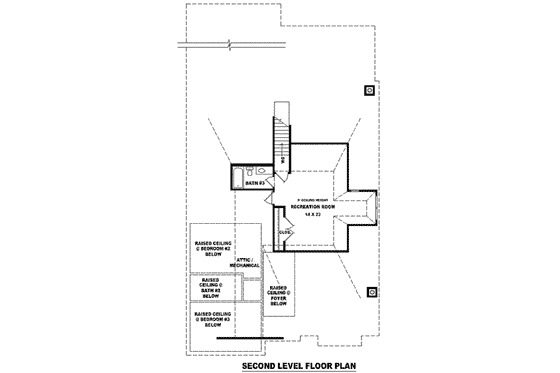 Floor Plan - Upper Floor for European House Plan #81-1224 - 3 bed, 3 bath